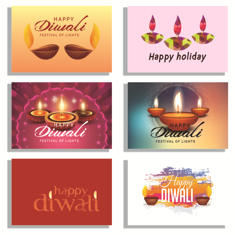 インド屠妖節diwali排灯節グリーティングカード万灯節招待挨拶カードセット白封筒付き|undefined