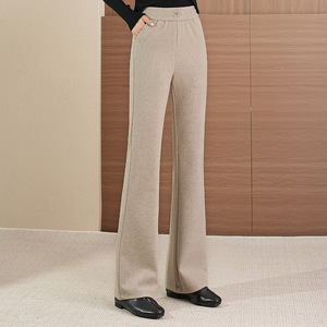 中年妈妈裤子女春秋装羊毛呢西装微喇裤2024新款洋气高腰加厚秋冬,女装休闲裤,妃慕昵服饰