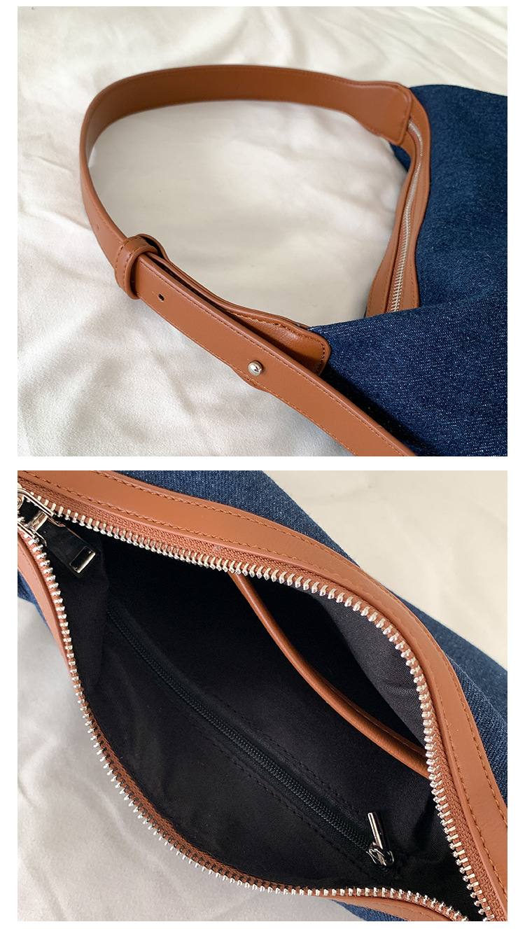 Borsa in denim versione coreana, in PU, casual, estiva, nuova, monospalla, borsa da ascella, borsa di alta gamma di nicchia da donna_voghion.com
