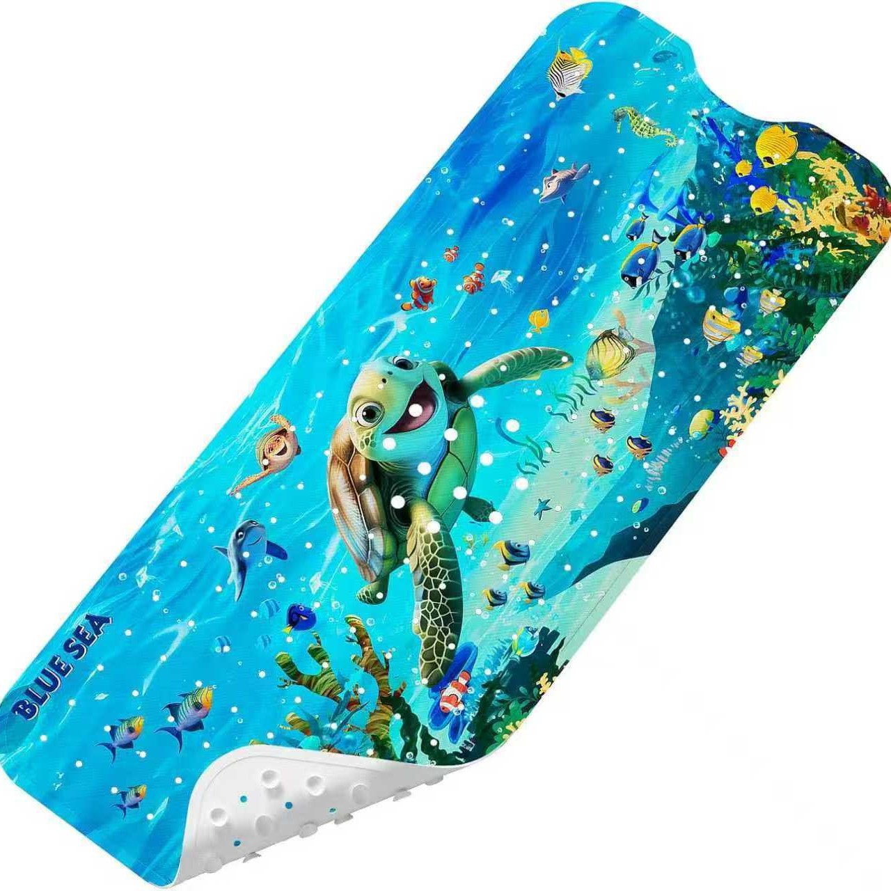 Alfombrilla antideslizante para baño con diseño de océano de dibujos animados para niños de Amazon, alfombrilla antideslizante para piscina, baño, alfombrilla antideslizante