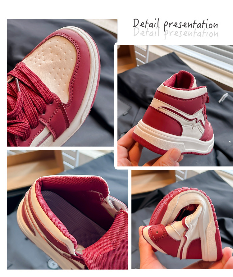 Children's girls' autumn and winter 2023 new children's board men's basketball shoes, plush_voghion.com