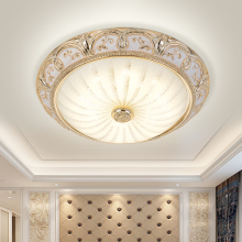 の欧式LED吸顶灯美式简约过道玄关阳台 三变色简欧房间卧室圆形灯