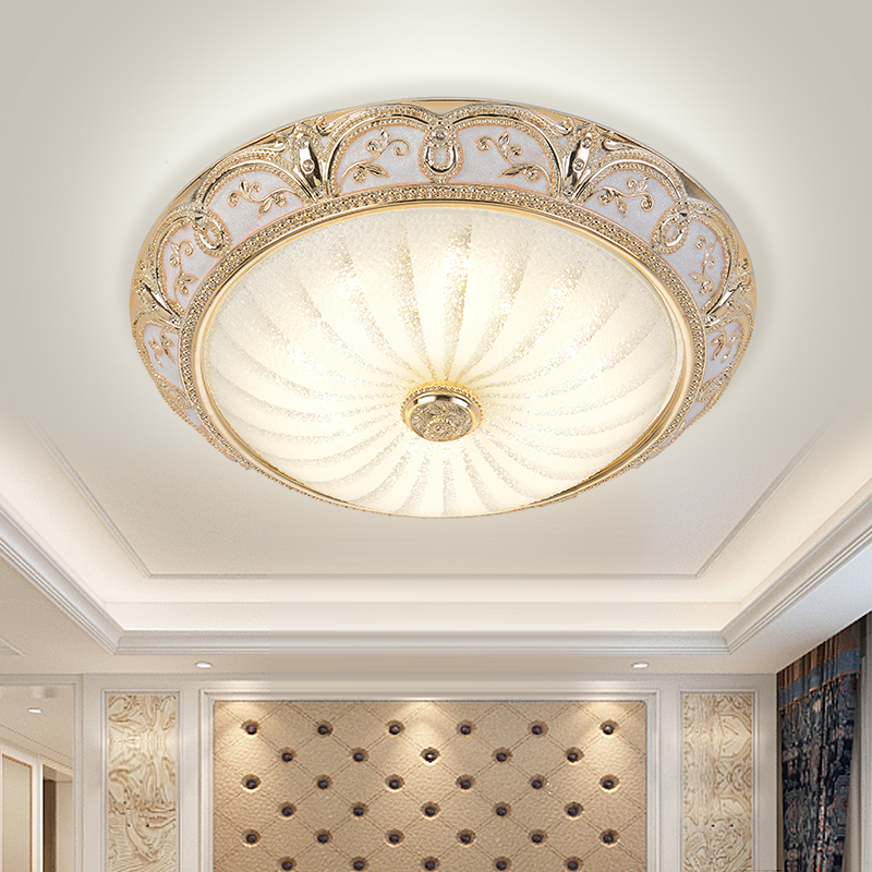 の欧式LED吸顶灯美式简约过道玄关阳台 三变色简欧房间卧室圆形灯