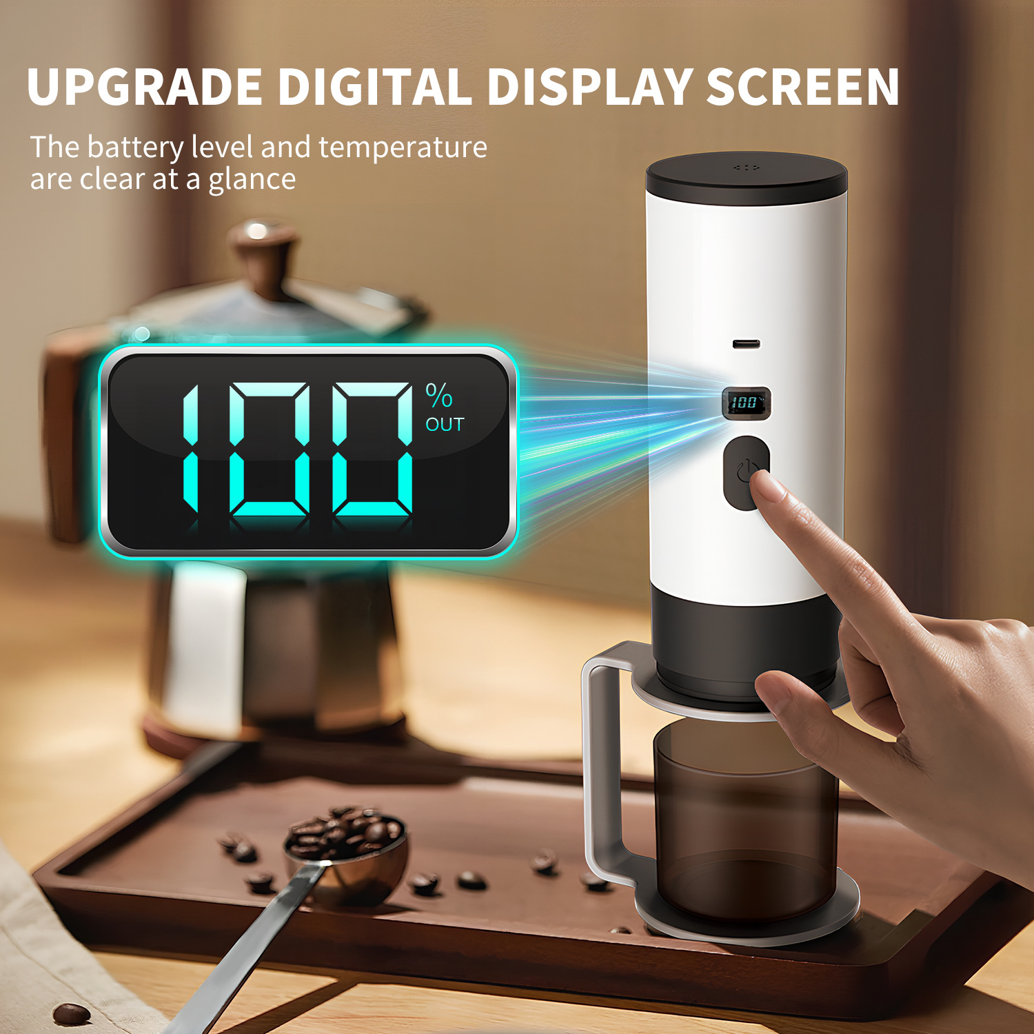 Cross-Border New Portable Capsule Coffee Machine Fully Automatic Wireless Heating Small Home Outdoor Portable Coffee Machine