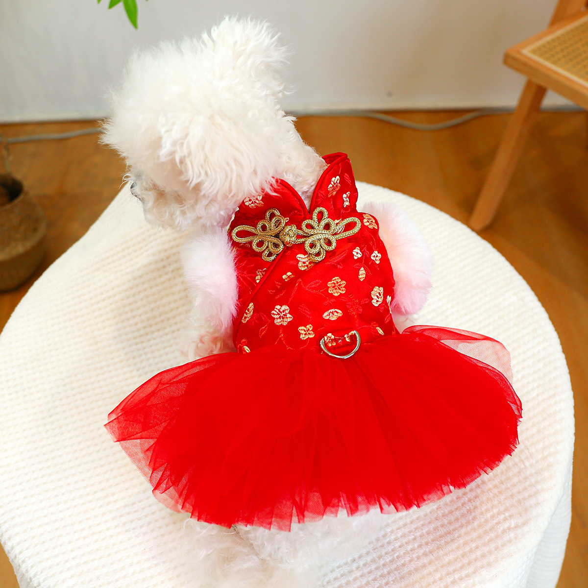 Petcircle PET anillo perro gato ropa fábrica al por mayor shengshi Tang traje hilado falda chaleco pareja ropa