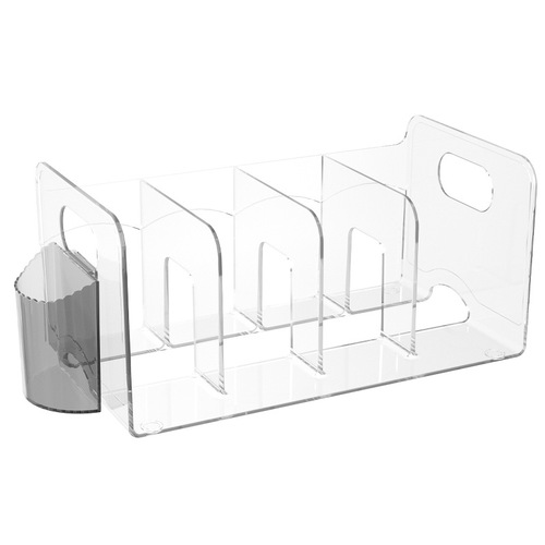 Student transparent book stand acrylic desk book storage box artifact pen holder bookshelf office document storage rack