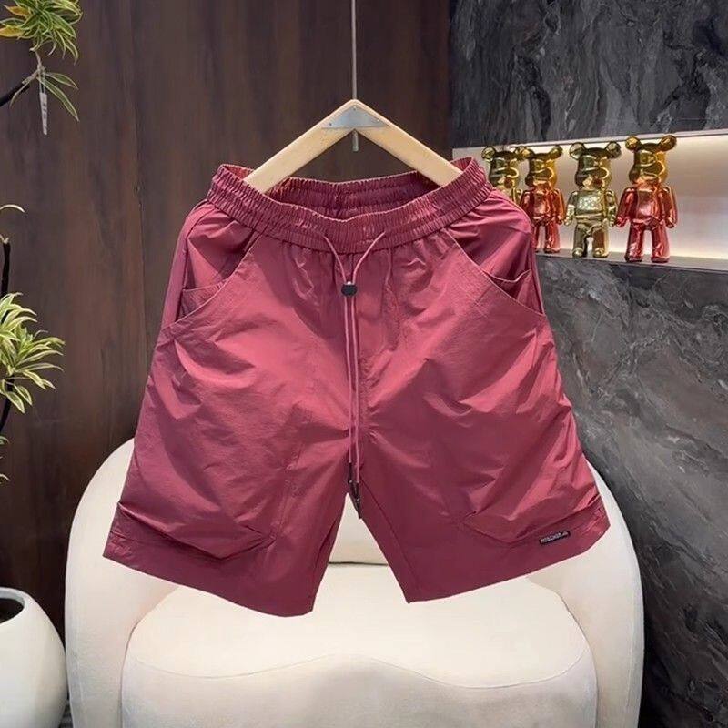 Stylish Men's Summer Trendy Work Shorts, Thin Loose Straight Casual Beach Shorts for Men