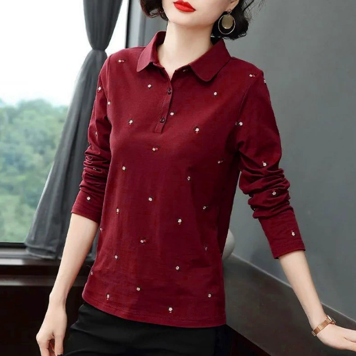 Трансграничная новая рубашка POLO футболка с длинными рукавами