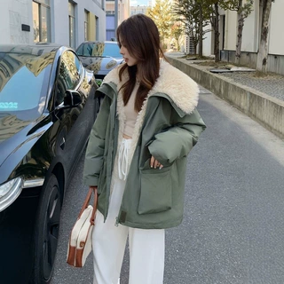 2026冬季新款羽绒棉服女短款加厚棉衣时尚百搭宽松羊羔毛棉袄外套