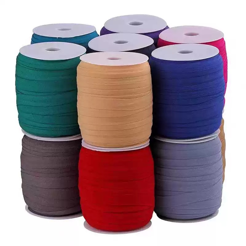 弹力包边条滚边条布料衣服高弹松紧带锦纶对折织带装饰带服装辅料