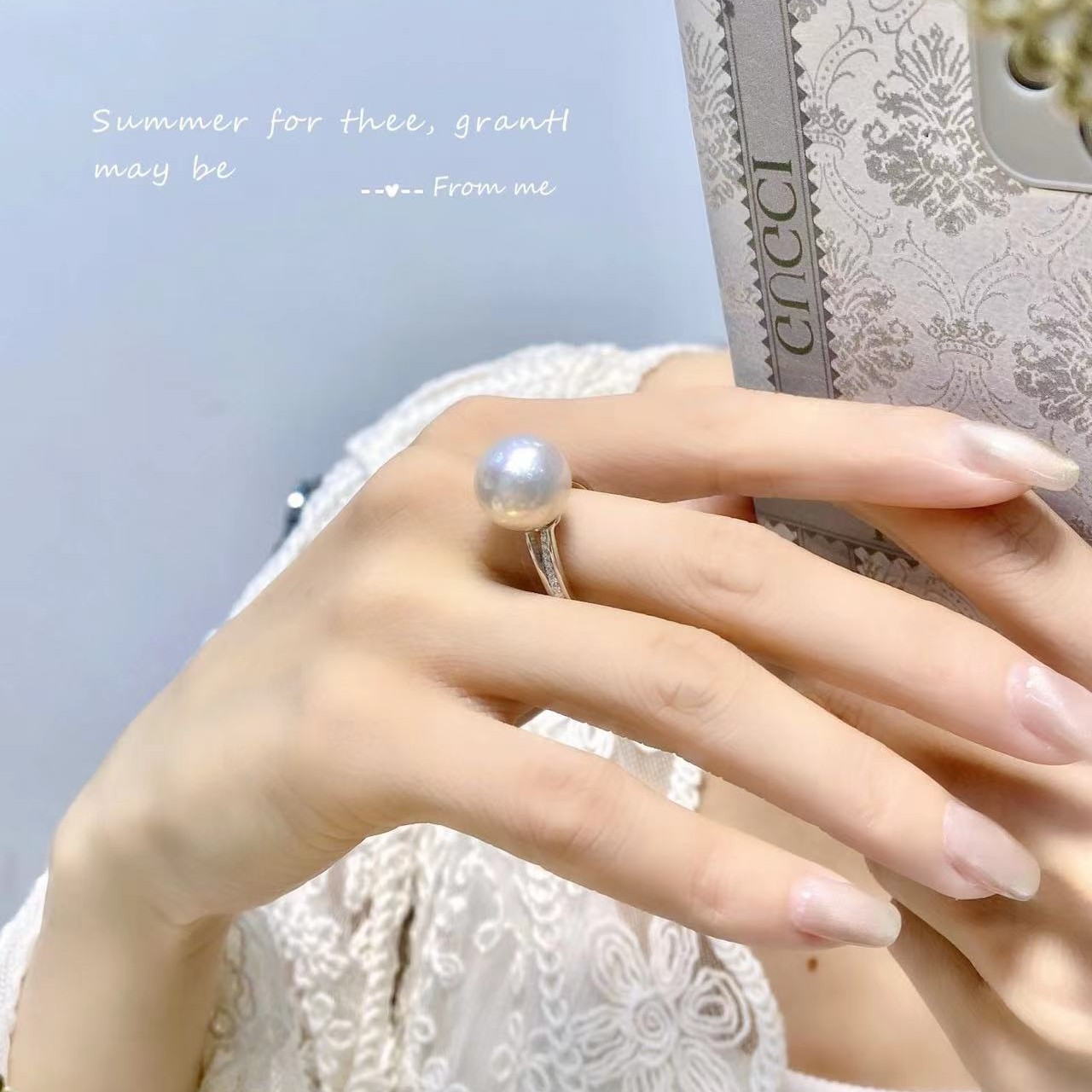 틈새 디자인 S  12-13 천연 에디슨 담수 진주 반지 우아한 패션 손가락 반지