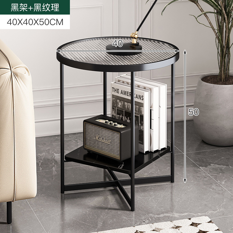 Mesa lateral de sofá, sala de estar para el hogar, mesa redonda pequeña, mesa lateral, mesa de centro, lujo ligero, sensación de alta gama, mesa de esquina simple, apartamento pequeño