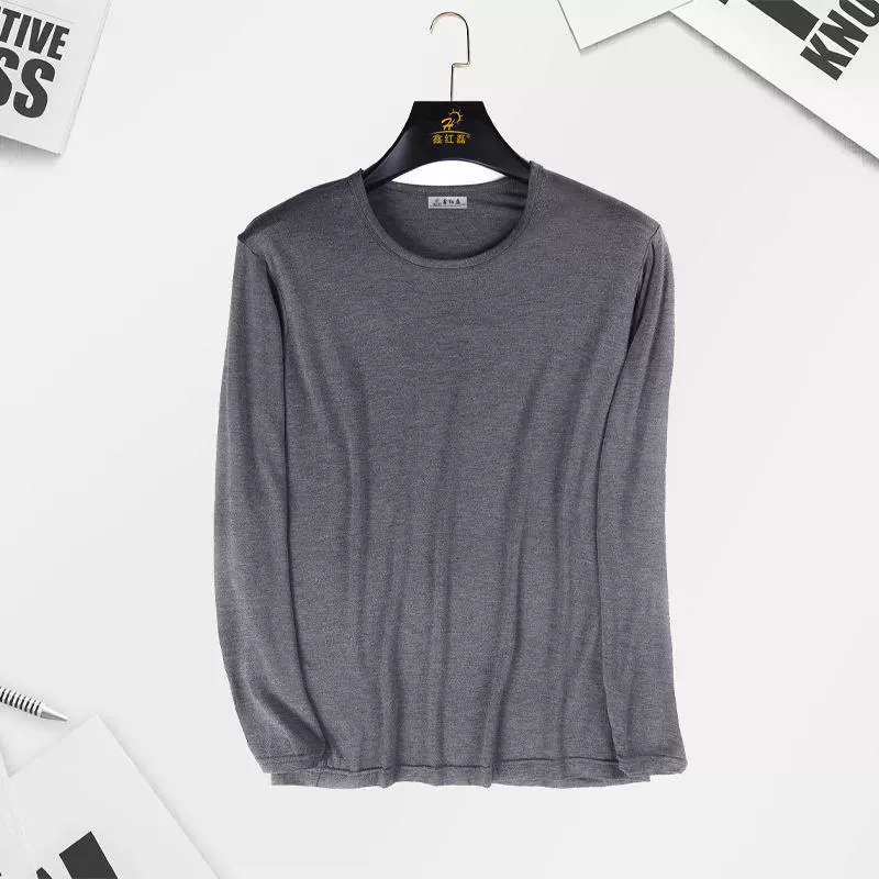 Мужское нижнее белье из модала Осенняя одежда Термобелье Толстый Топ больших размеров Эластичная Базовая рубашка Ультратонкая