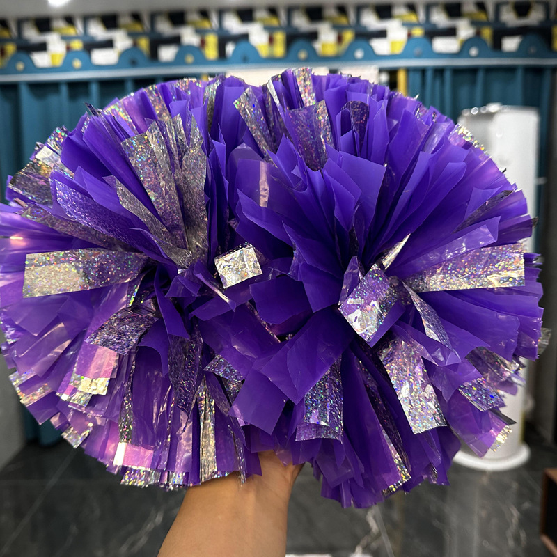 Láser brillante competencia profesional manejar porristas danza Bola de flores de mano deportes coloridos apoyos de pelota