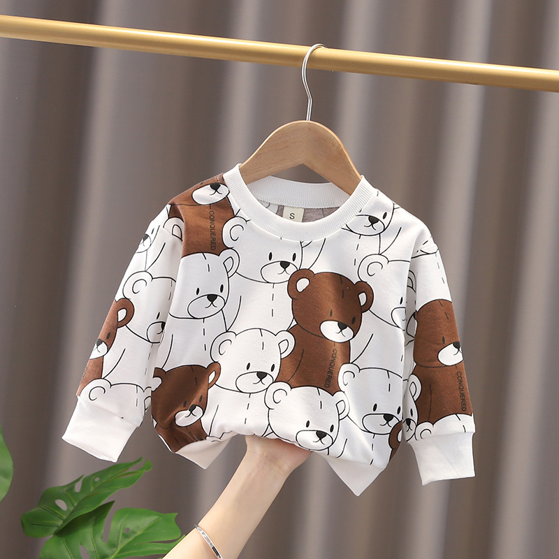 Children's Autumn Cotton Hoodie Sweatshirt Unisex Long Sleeve T-Shirt Single Top Baby Infants Toddler Hooded Sweatshirt Kids Clothing