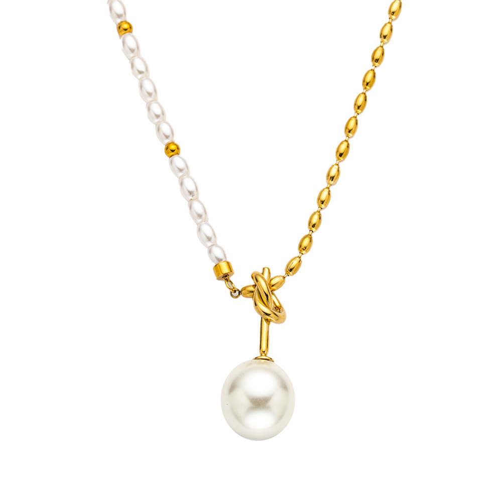 Girocollo da donna in stile retrò francese con perle di vetro_voghion.com