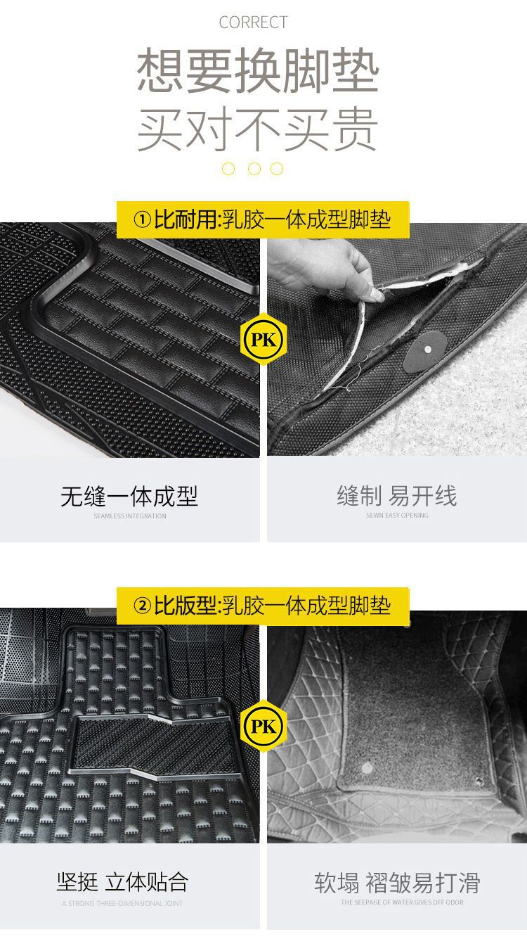 Factory direct universal car mats latex waterproof non-slip easy to clean can be cut silicone environmental protection main driving feet