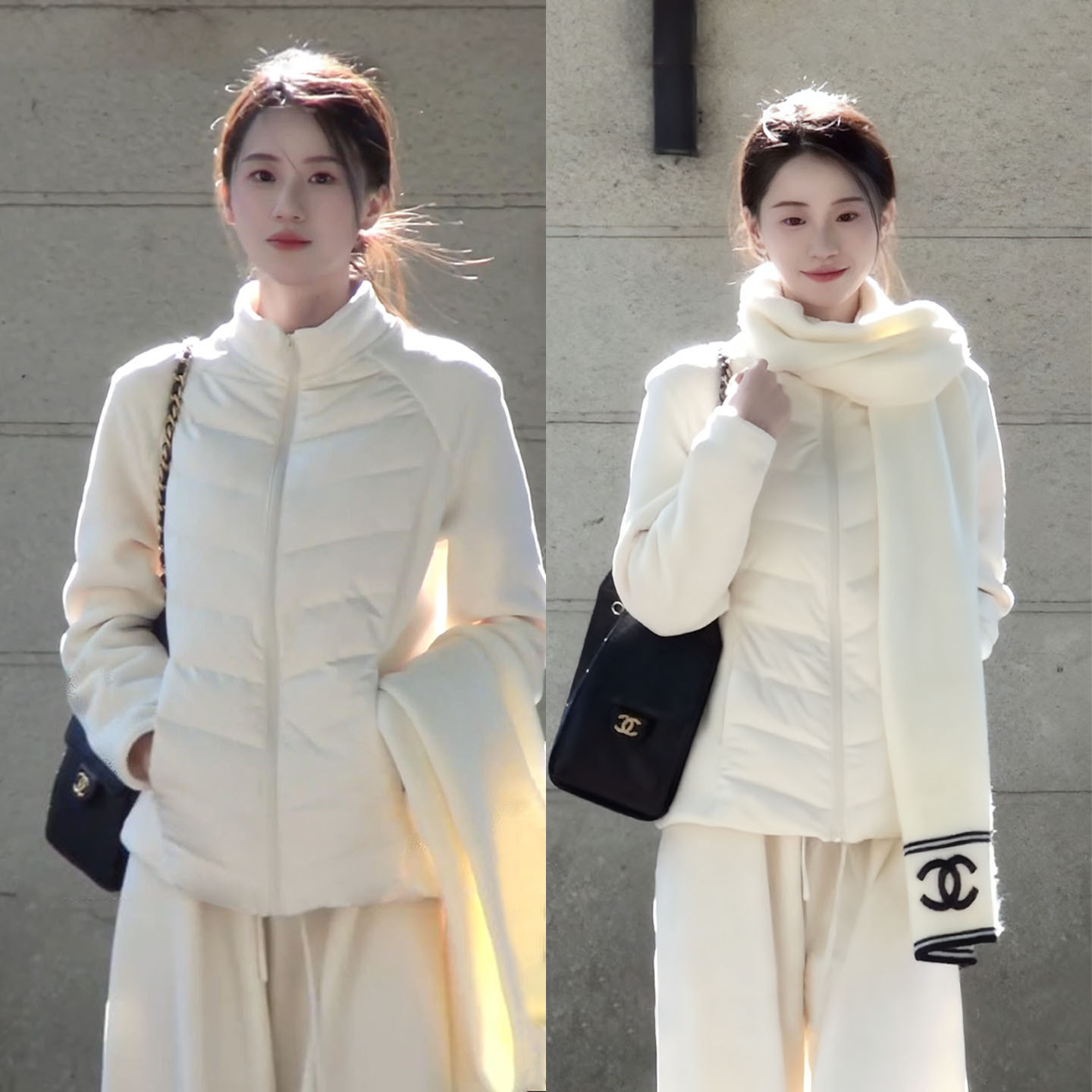 White Ribbed Lightweight down Jacket, Slim Fit, Thin Inner Lining, Winter Women's 25 New Style, Short Jacket for Layering