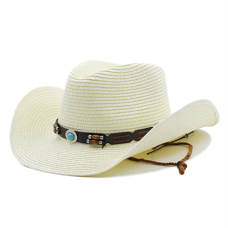 Unisex Basic Solid Color Patchwork Crimping Straw Hat display picture 2