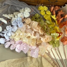 12头双子兰大蝴蝶兰假花绿植婚庆插花外贸婚礼堂路引插花家居摆件