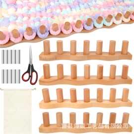 批发厚织器用于毛毯制作,木制织机框架适用于 DIY 盖毯的编织器