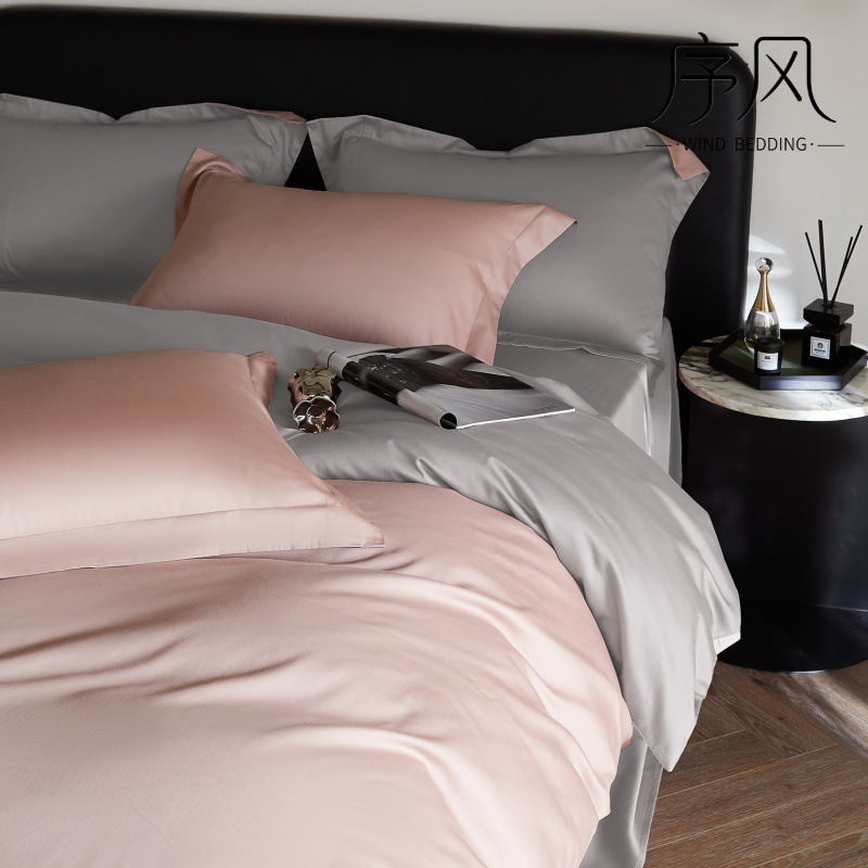 Cotton Duvet Cover Set, Luxury Solid Colour Bedding Collection_voghion.com