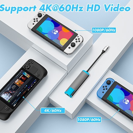 Switch2 Host Video Converter Gigabit Dock USB HUB Tablet PC de escritorio Teléfono