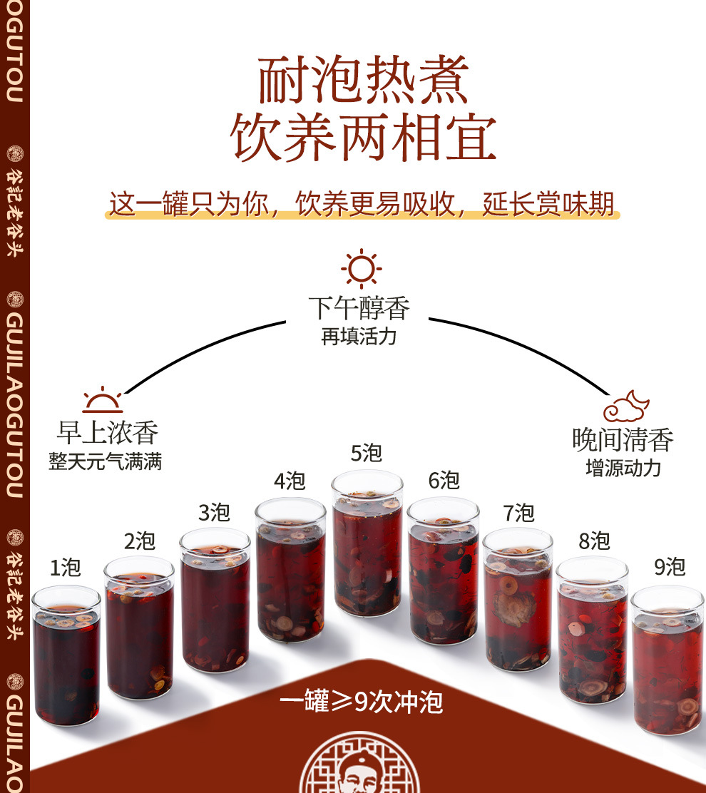 Five Treasure Herbal Tea with Ginseng Huangjing Eucommia Maca Mulberry Raspberry 300g Men's Wellness Blend in use