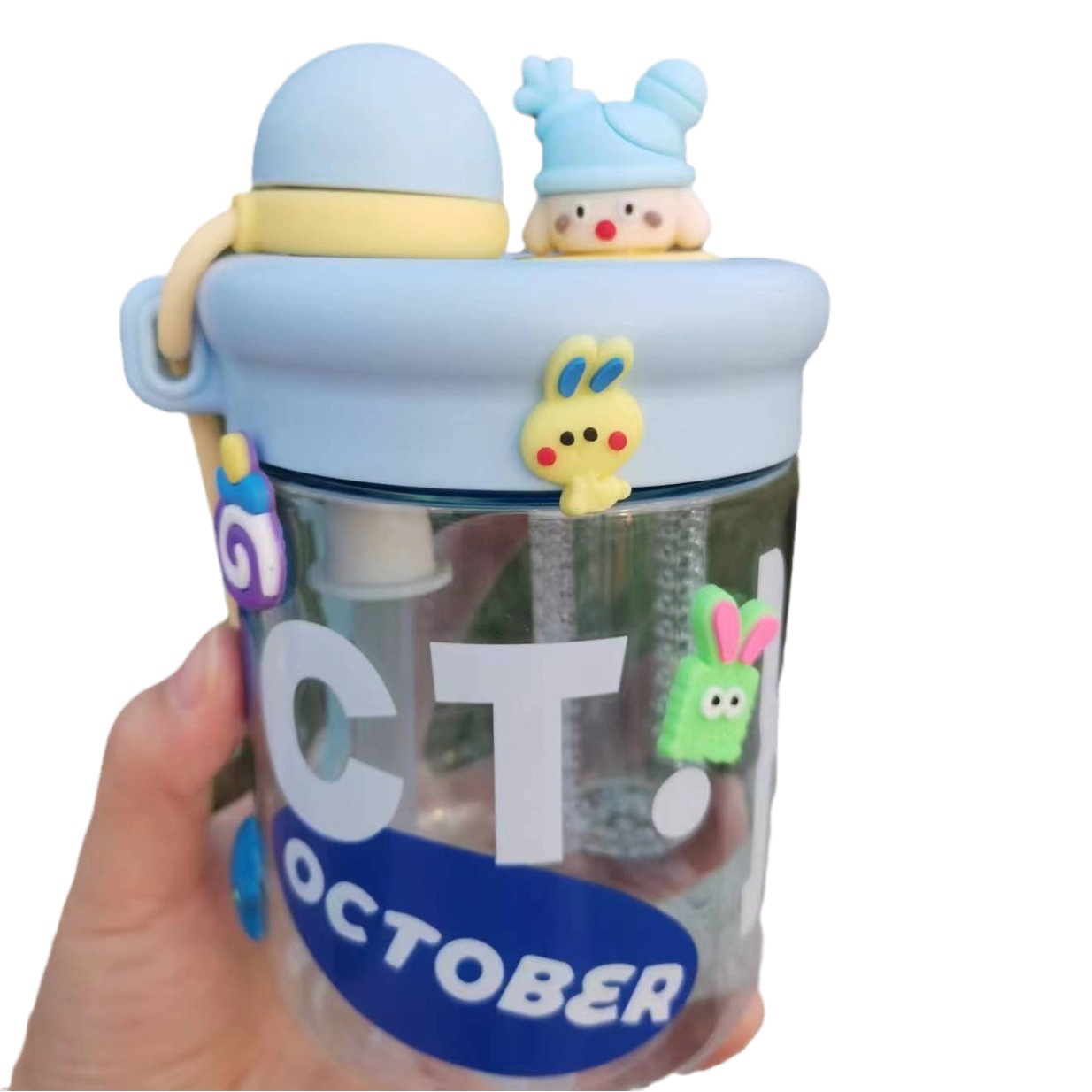 Taza de agua con pajilla para niños, resistente al calor y a impactos