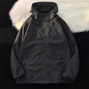 2025 spring new printed letter jacket zipper hooded drawstring loose jacket coat a generation of hair