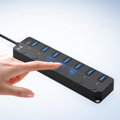 Original equipment manufacturer splitter no driver hub extender one-touch seven-port independent switch 2.0 USB 3.0 HUB