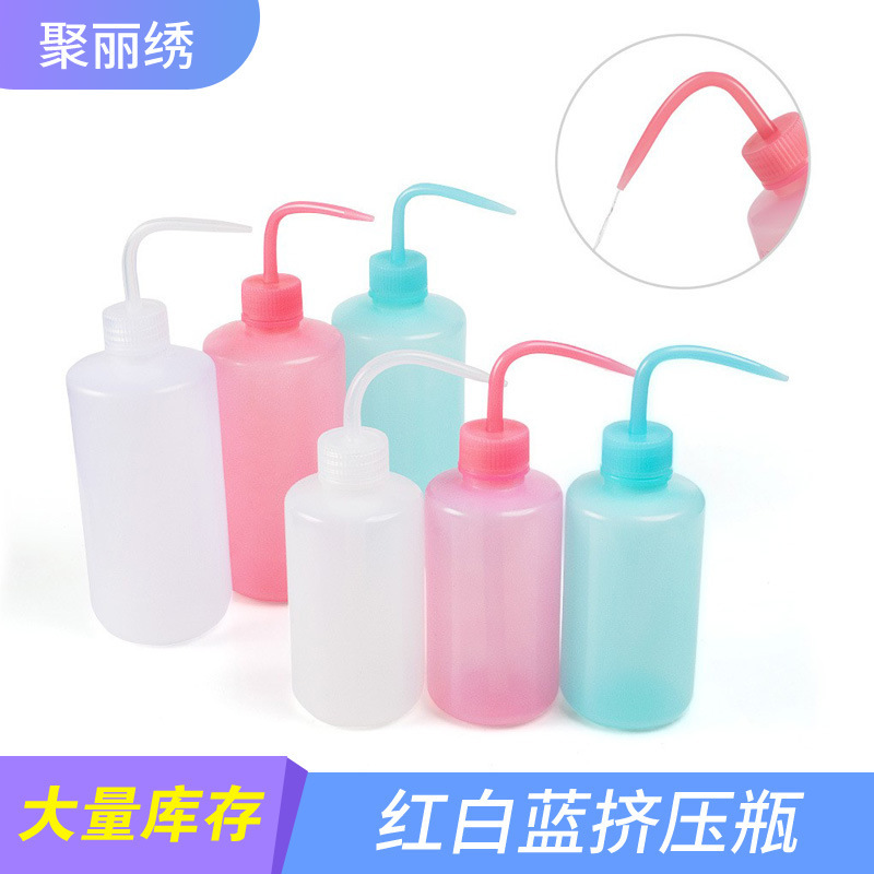 Tattoo bent nozzle watering can sanitary cleaning supplies long squeeze bottle 250/500ML plastic squeeze tattoo consumables
