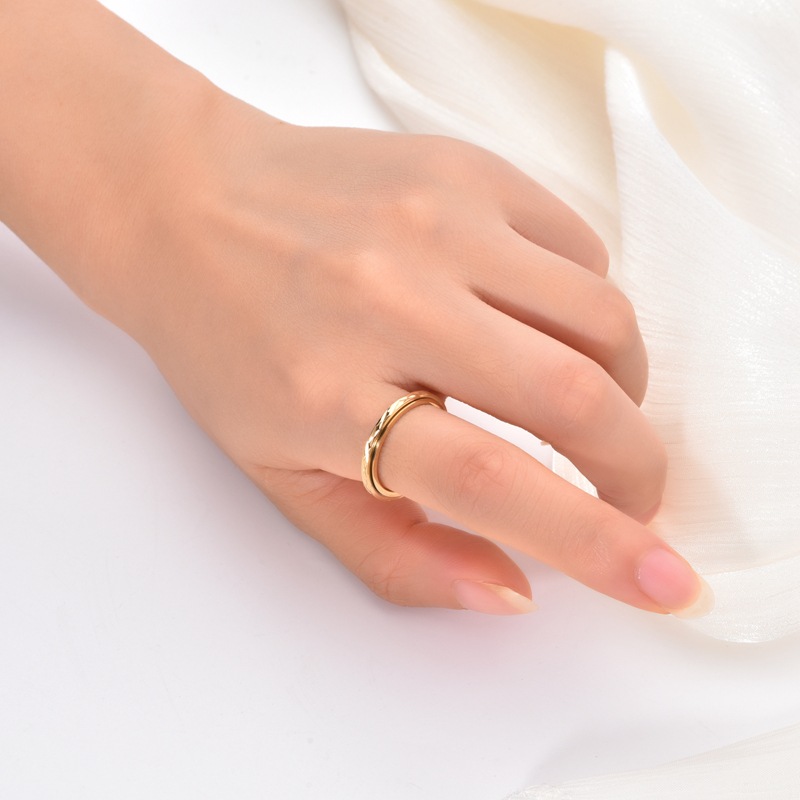 Polishing Design Simple Style Solid Color Titanium Steel Polishing Women's Rings Anxiety Ring Punk Rings