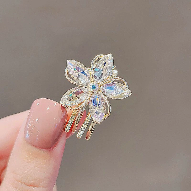 Elegant crab pin, hair accessory, sophisticated bangs, children's cute hairgrip, flowered
