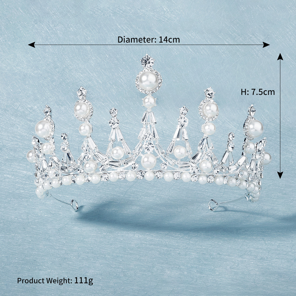 Bridal Crown Retro Baroque Headdress European And American Wedding Jewelry Wedding Dress Crown Headband Rhinestone Pearl Crown