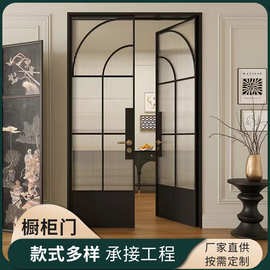 上海老钢窗室外对开门定制极窄边玻璃铝镁合金平开复古门高端住宅