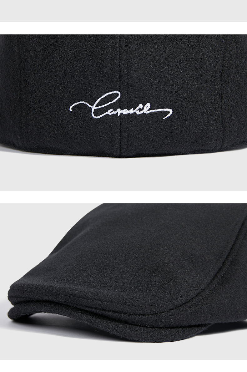 Autumn and Winter Korean Edition Beret Men's Wool Casual Artist Simple Bud Hat Trend_voghion.com