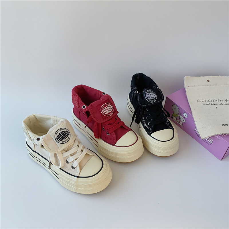 Yuanbo dos zapatos de lona de alto impacto de suela gruesa para mujeres 2025 nuevos zapatos blancos de nicho diseñados zapatos casuales image 1