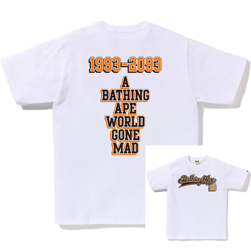 APE Ape トレンドブランド 外国貿易 ヘビーウェイト ピュアコットン ラウンドプリント ユニセックス ゆったり プレミアム 半袖 Tシャツ 25SS|undefined