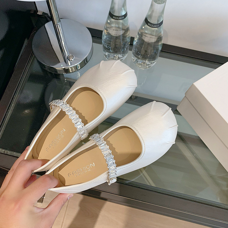 女性用フラットシューズ 2025 新しい夏スタイルのスカート付き小さな革靴美しいイブニングシューズフレンチメリージェーン女性の靴|undefined