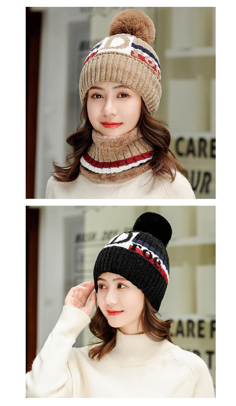 100% Cotton Fleece Winter Scarf Set Warm Knitted Sun Outdoor Thickened Windproof Wool Hat With Wide Brim_voghion.com