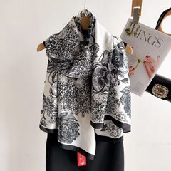 2024春夏新款新絲緞防曬絲巾杭州絲綢真絲圍巾薄款緞面紗巾沙灘巾