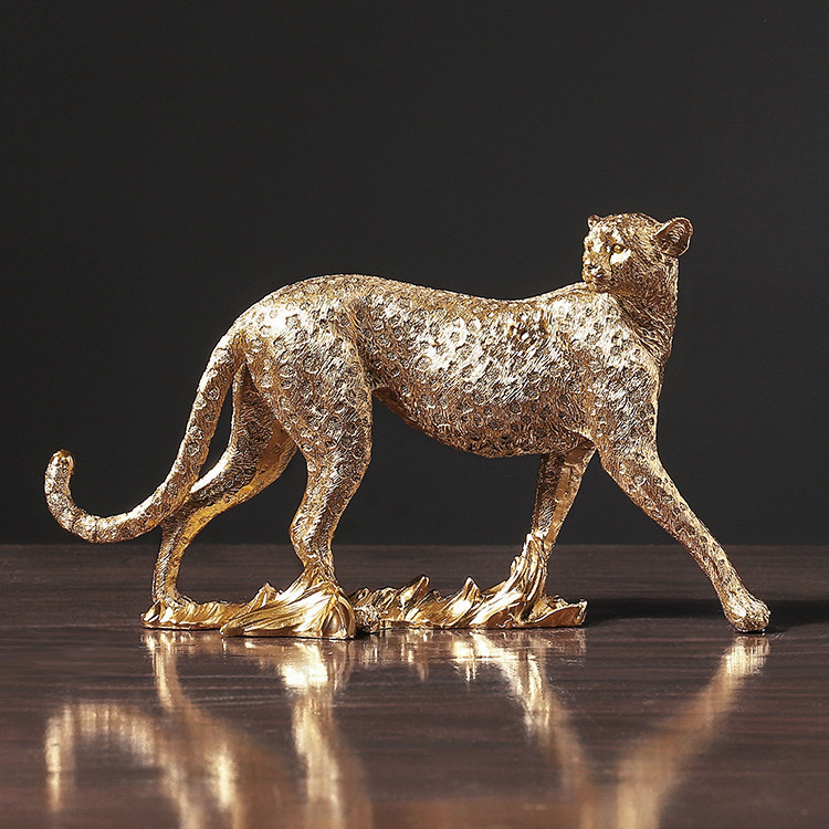 Transfronterizo moderno minimalista dinero leopardo resina artesanía sala de estar oficina arte decoración adornos al por mayor