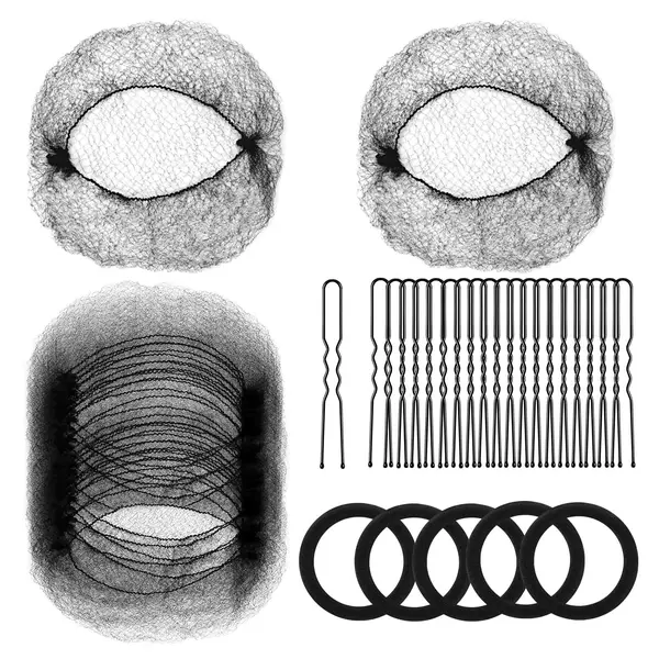 Vacuum packaging combination 20in hair net 30 U-shaped clip 40 elastic hair ring 5 invisible net pocket set