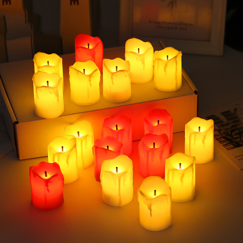 Cross-border exclusive black core crying LED electronic candle light bedroom creative birthday wedding Halloween party decoration