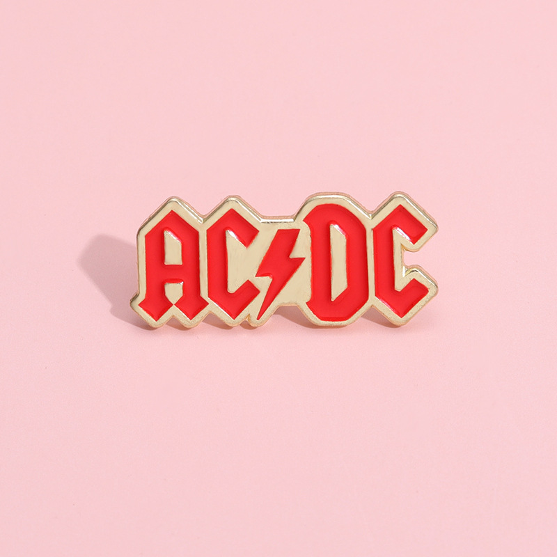 Brooch Acdc Rock Band Medal Letter Simple Decorative Pin Punk Style Metal Accessory Punk Pin Brooch Acdc Rock Band Medal Letter Simple Decorative Pin Punk Style Metal Accessory Punk Pin