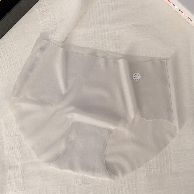 Ropa interior sin costuras mujeres antibacteriano transpirable entrepierna pantalones cortos triangulares finos de verano chicas sexy ropa interior de seda de hielo para mujer
