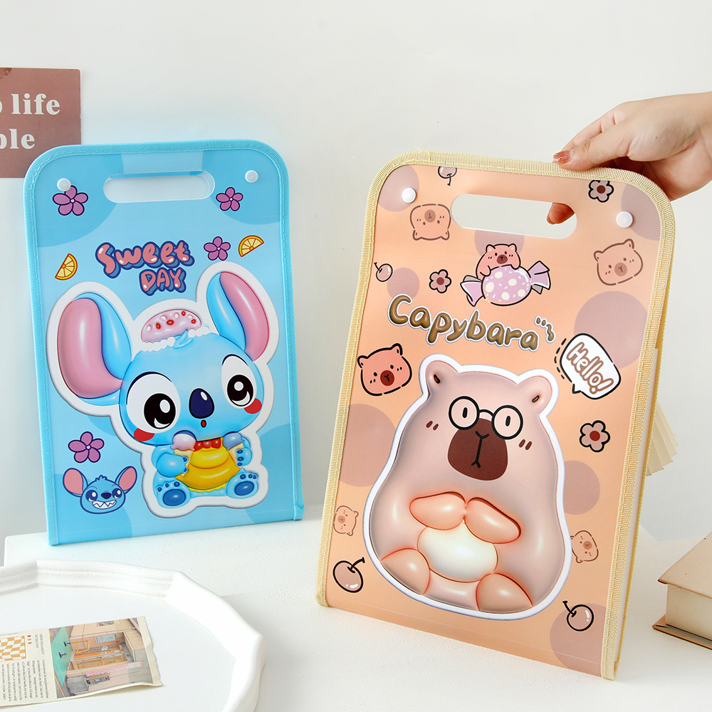 Clasificación de asignaturas Carpeta de papel de prueba Kapibara a4 Carpeta multicapa Estudiantes con inserción de papel de prueba de clasificación de secundaria secundaria secundaria