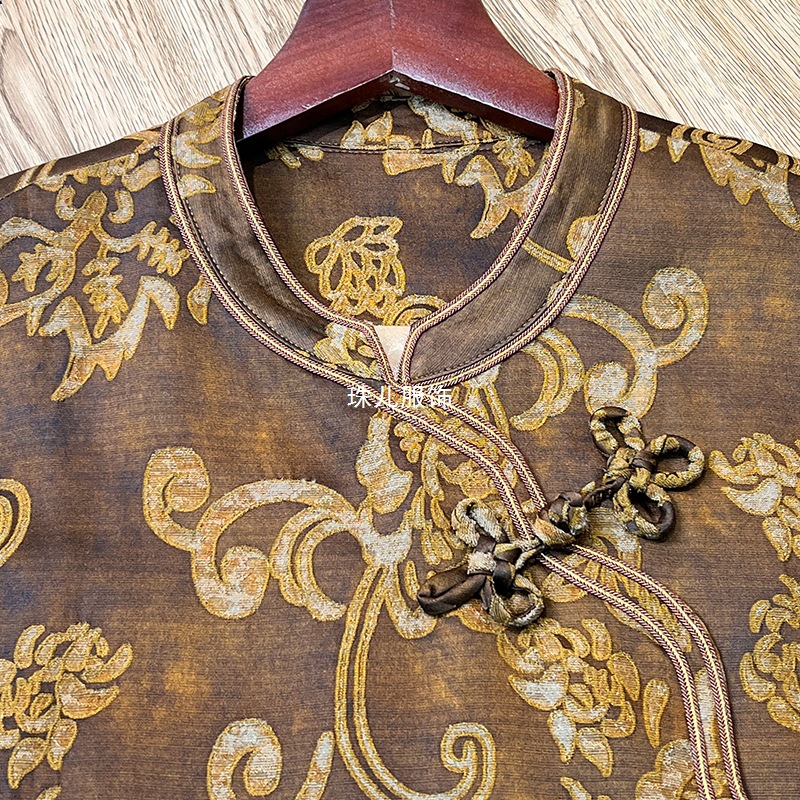 Stand Collar, Three-Piece New Chinese Style Buttoned Vest for Women, Retro Sleeveless Chinese Knot Slanted Placket Jacquard Old Money Style