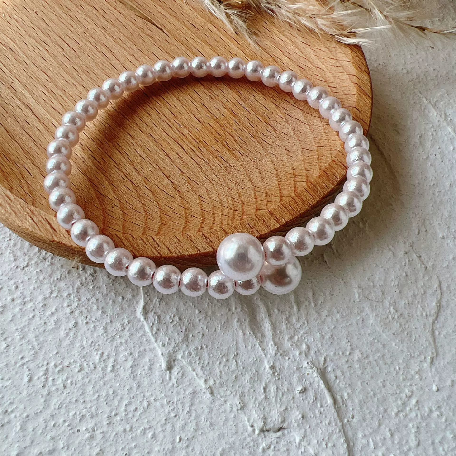 奢华气质珍珠珍珠手镯百搭时尚简约感复古甜美手镯手饰女手串法式